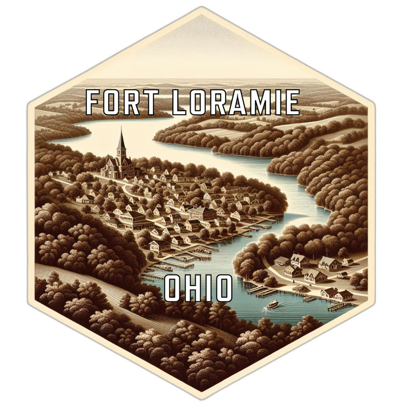 Fort Loramie Ohio Souvenir Travel Destination Die Cut Hexagon Fridge Magnet 2-Inch