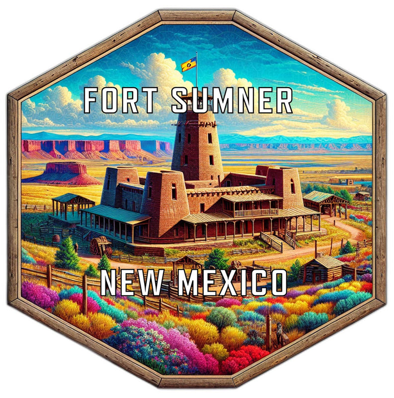 Fort Sumner New Mexico Souvenir Travel Destination Die Cut Hexagon Fridge Magnet 2-Inch