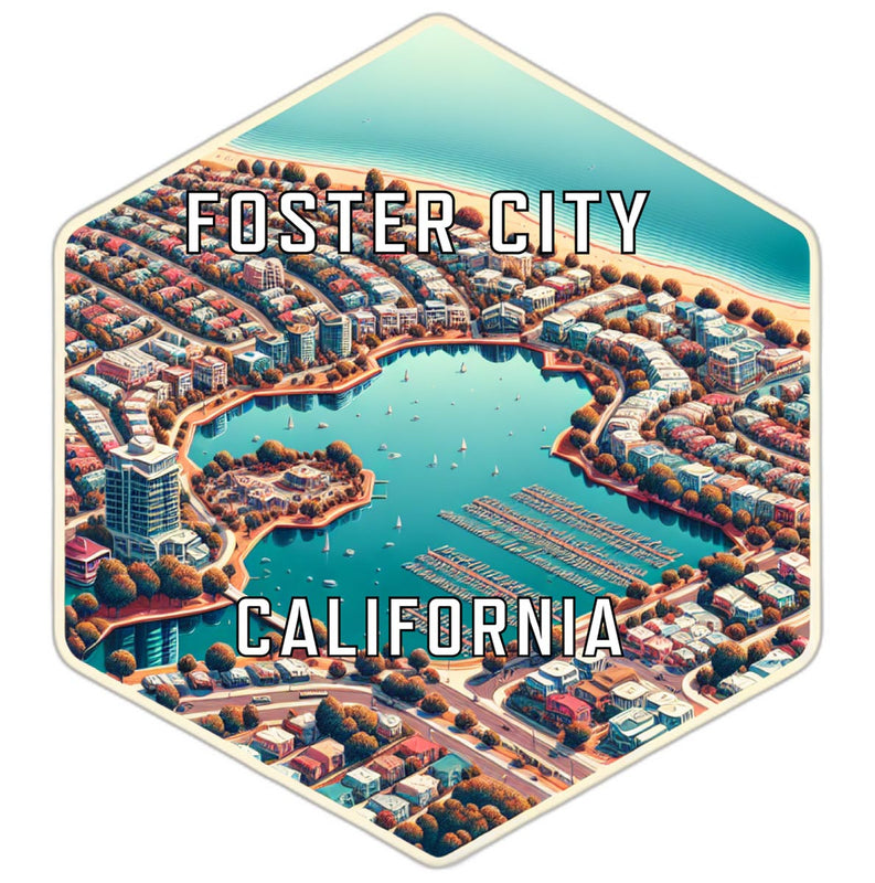 Foster City California Travel Destination Souvenir Vinyl Decal Sticker 6-Inch