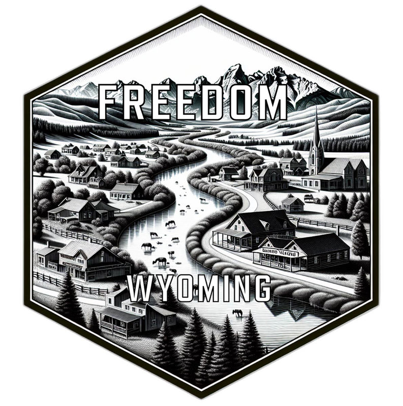 Freedom Wyoming Travel Destination Souvenir Vinyl Decal Sticker 6-Inch