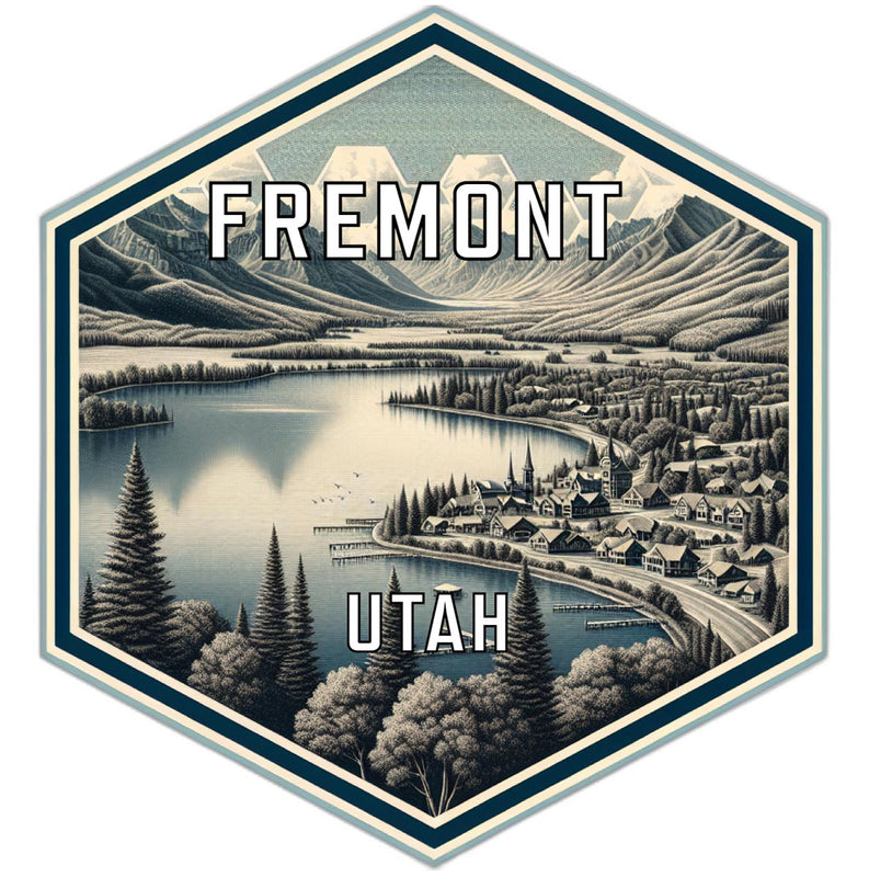 Fremont Utah Souvenir Travel Destination Die Cut Hexagon Fridge Magnet 2-Inch