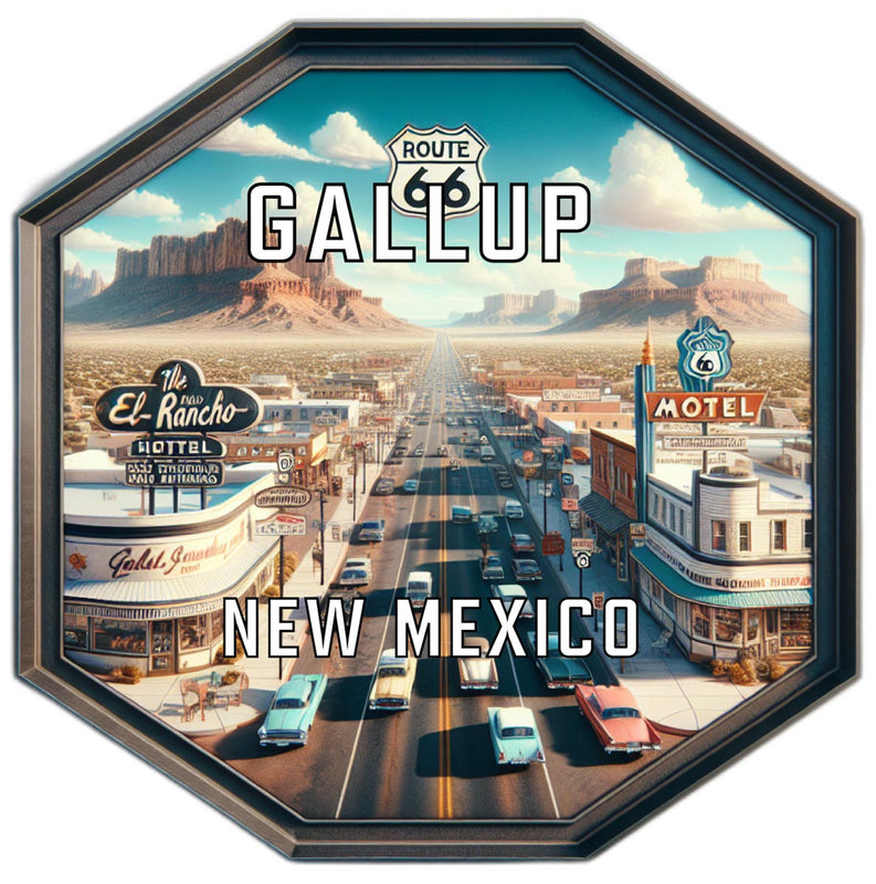 Gallup New Mexico Souvenir Travel Destination Die Cut Hexagon Fridge Magnet 2-Inch