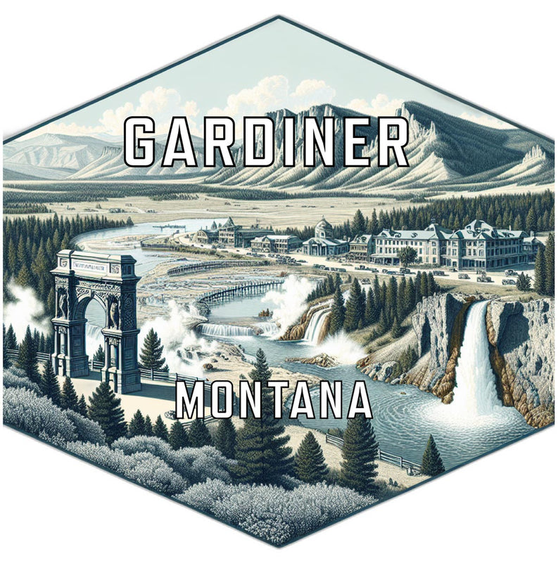 Gardiner Montana Travel Destination Souvenir Vinyl Decal Sticker 4-Inch