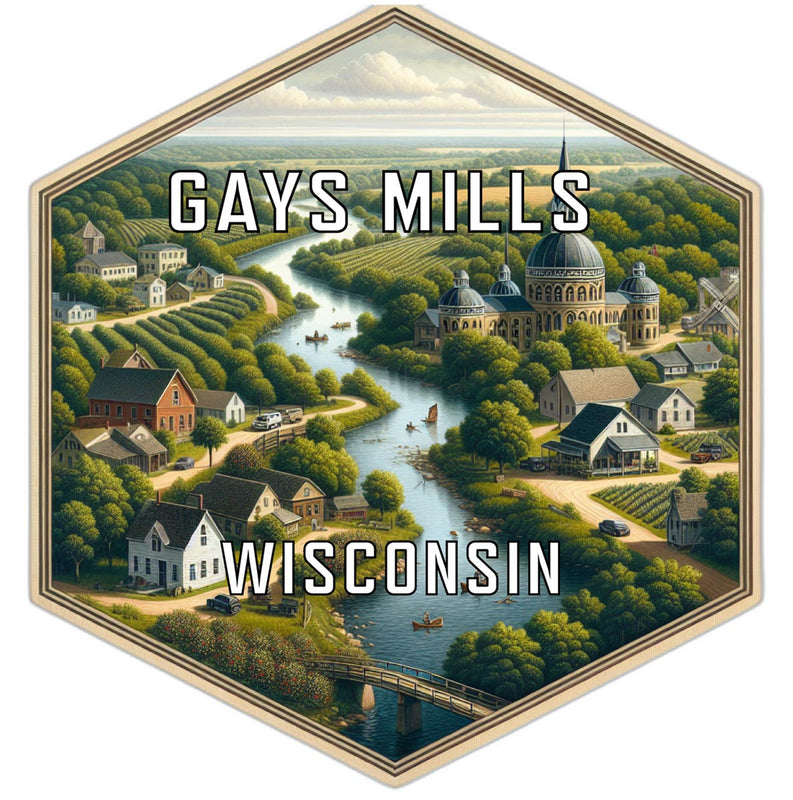 Gays Mills Wisconsin Travel Destination Souvenir Vinyl Decal Sticker 2-Inch