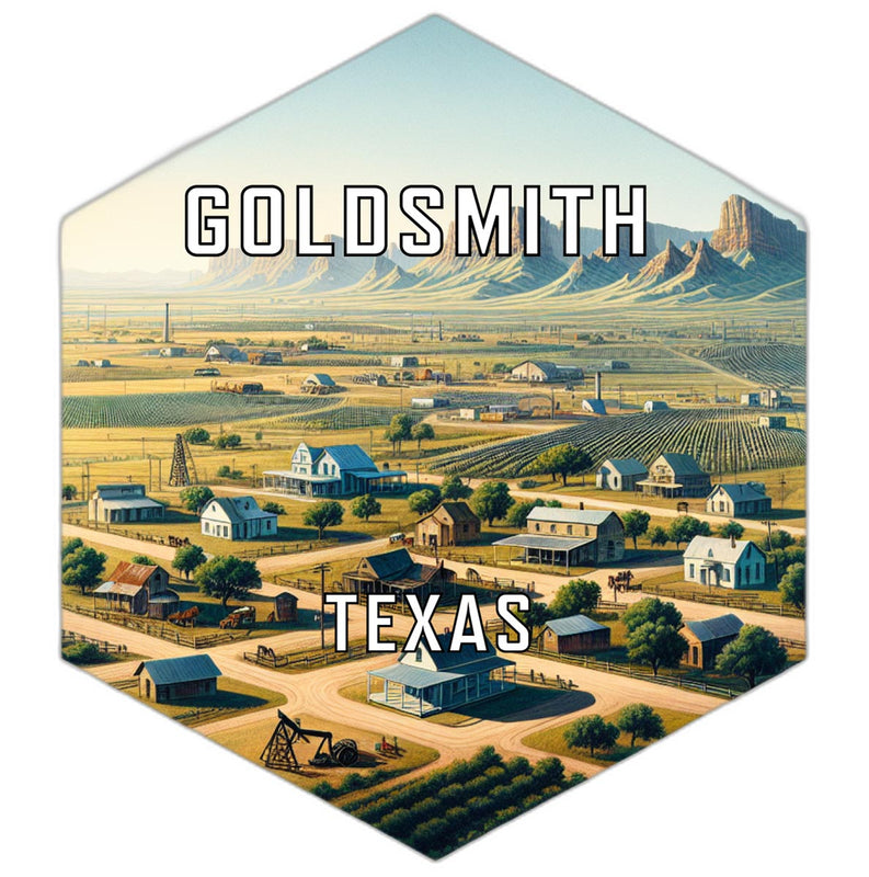 Goldsmith Texas Souvenir Travel Destination Die Cut Hexagon Fridge Magnet 2-Inch