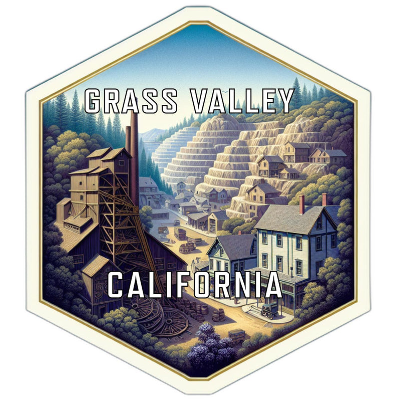 Grass Valley California Travel Destination Souvenir Vinyl Decal Sticker 4-Inch