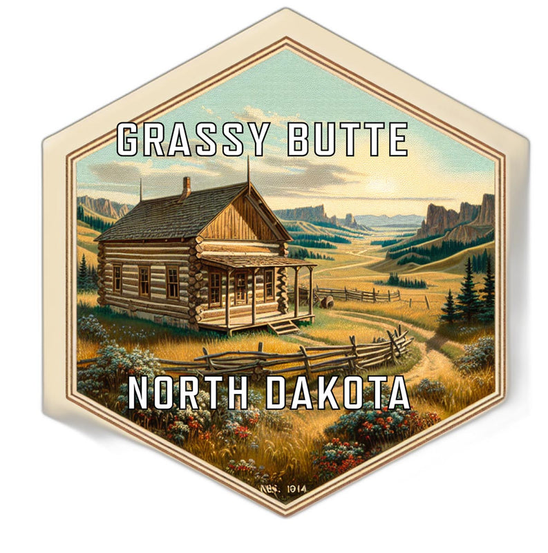 Grassy Butte North Dakota Travel Destination Souvenir Vinyl Decal Sticker 6-Inch