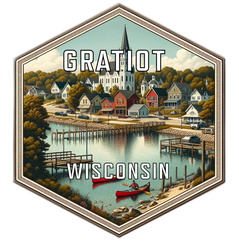 Gratiot Wisconsin Travel Destination Souvenir Vinyl Decal Sticker 6-Inch