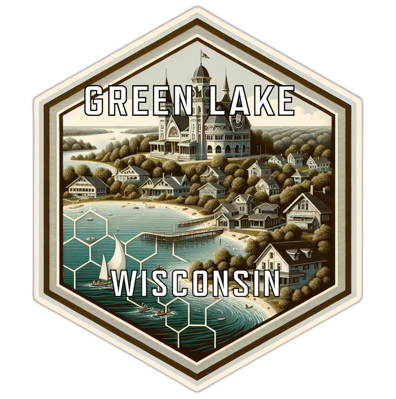 Green Lake Wisconsin Travel Destination Souvenir Vinyl Decal Sticker 2-Inch