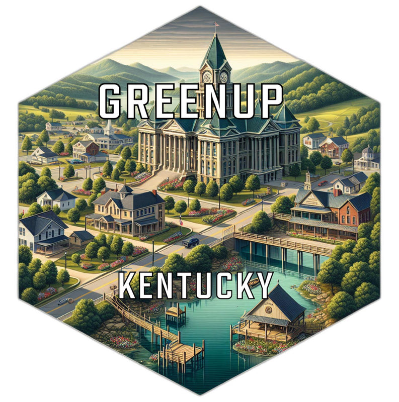 Greenup Kentucky Souvenir Travel Destination Die Cut Hexagon Fridge Magnet 2-Inch