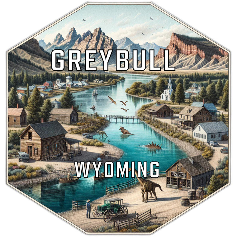 Greybull Wyoming Souvenir Travel Destination Die Cut Hexagon Fridge Magnet 2-Inch
