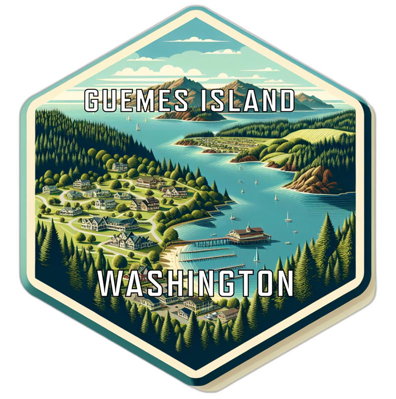 Guemes Island Washington Travel Destination Souvenir Vinyl Decal Sticker 2-Inch