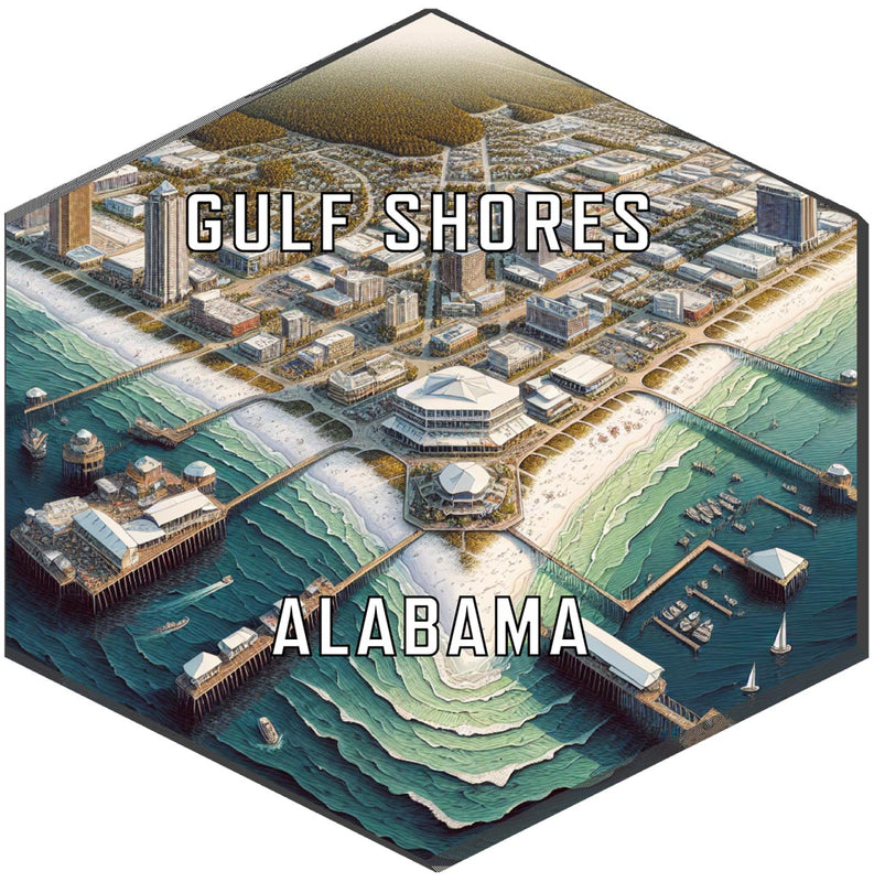 Gulf Shores Alabama Travel Destination Souvenir Vinyl Decal Sticker 2-Inch