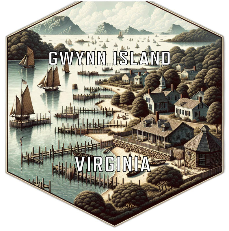 Gwynn Island Virginia Travel Destination Souvenir Vinyl Decal Sticker 2-Inch