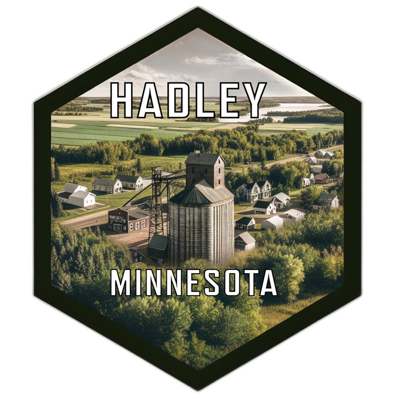 Hadley Minnesota Souvenir Travel Destination Die Cut Hexagon Fridge Magnet 2-Inch