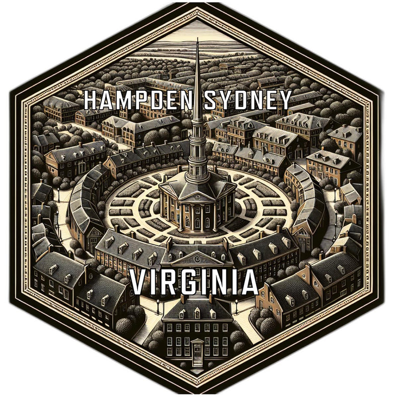 Hampden Sydney Virginia Souvenir Travel Destination Die Cut Hexagon Fridge Magnet 2-Inch