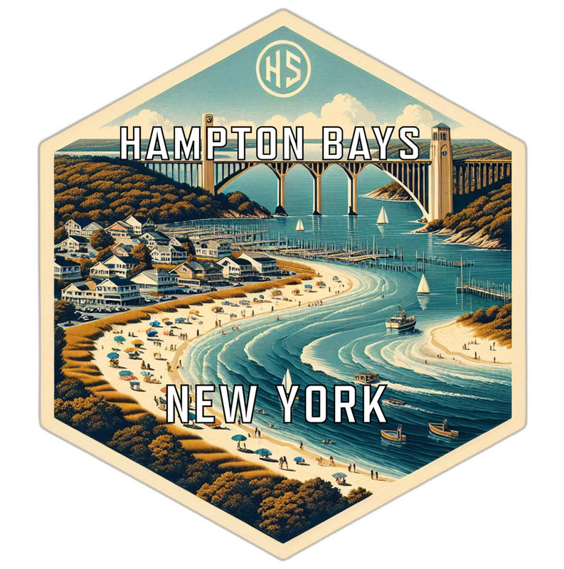 Hampton Bays New York Travel Destination Souvenir Vinyl Decal Sticker 6-Inch