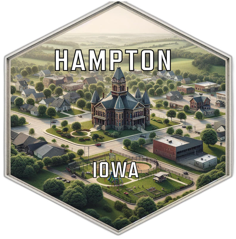 Hampton Iowa Travel Destination Souvenir Vinyl Decal Sticker 4-Inch