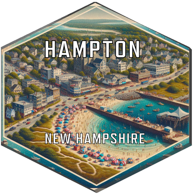 Hampton New Hampshire Travel Destination Souvenir Vinyl Decal Sticker 6-Inch