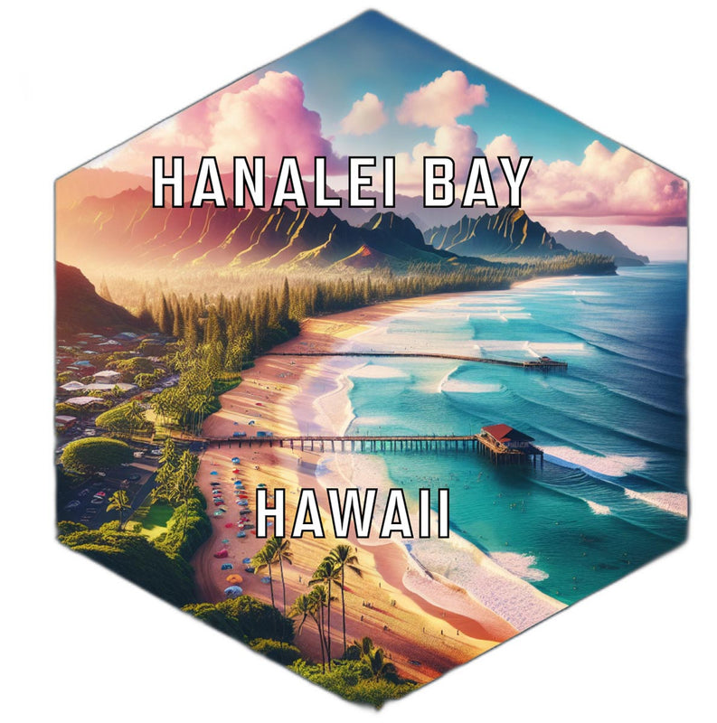 Hanalei Bay Hawaii Travel Destination Souvenir Vinyl Decal Sticker 2-Inch