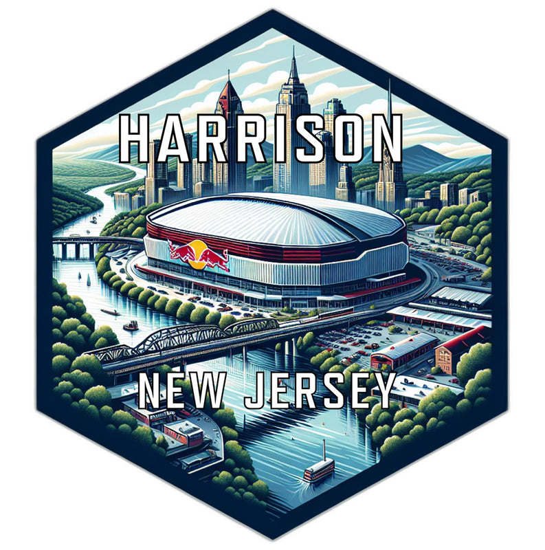 Harrison New Jersey Souvenir Travel Destination Die Cut Hexagon Fridge Magnet 2-Inch