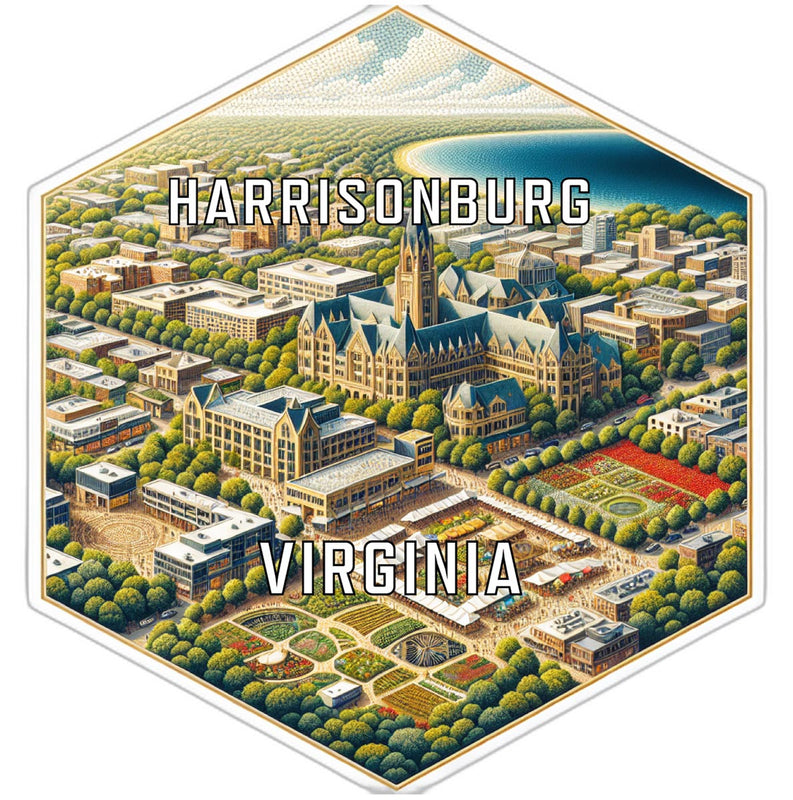 Harrisonburg Virginia Travel Destination Souvenir Vinyl Decal Sticker 6-Inch
