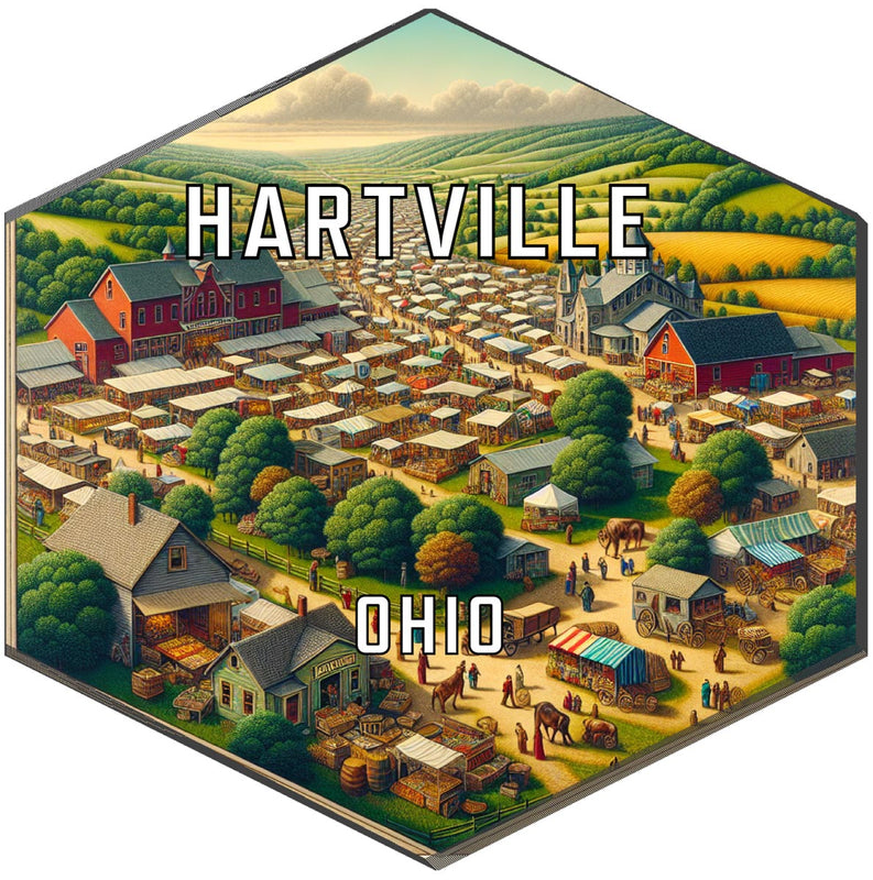 Hartville Ohio Souvenir Travel Destination Die Cut Hexagon Fridge Magnet 2-Inch