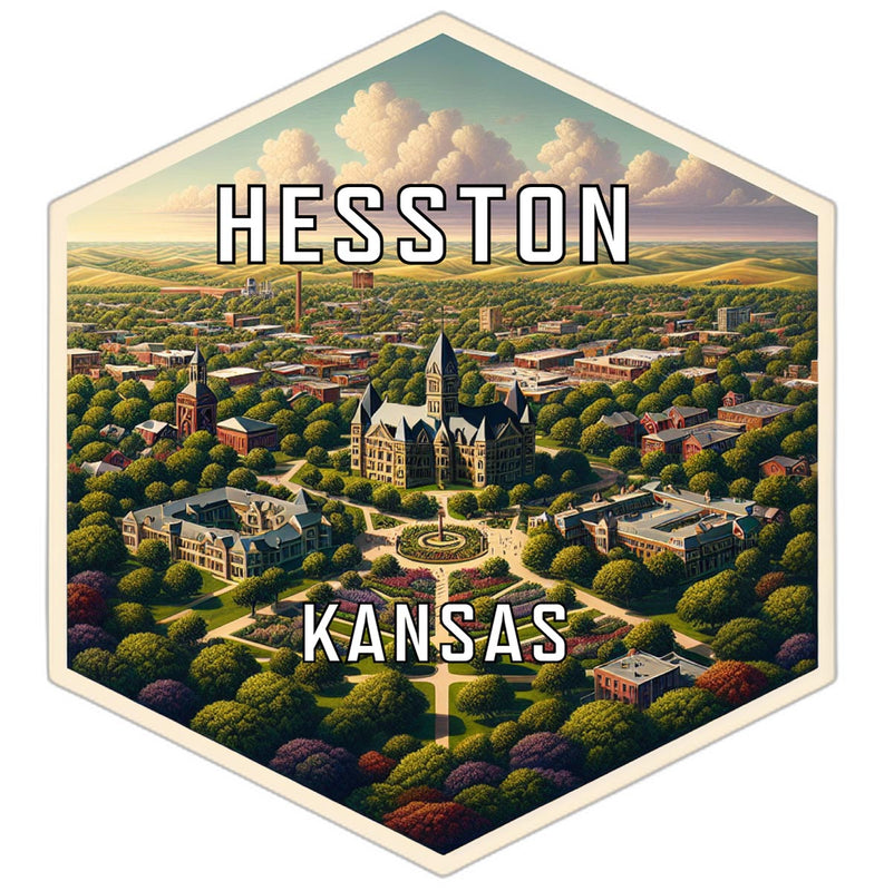 Hesston Kansas Travel Destination Souvenir Vinyl Decal Sticker 2-Inch