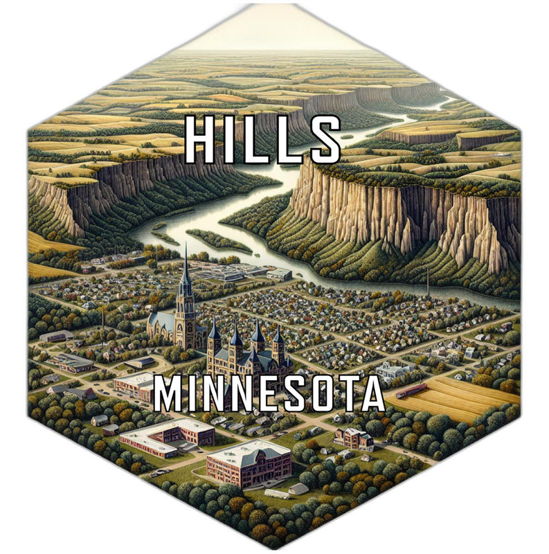 Hills Minnesota Souvenir Travel Destination Die Cut Hexagon Fridge Magnet 2-Inch