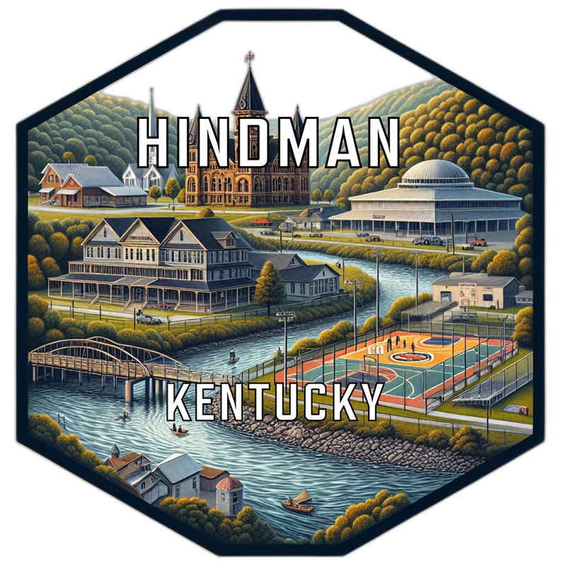 Hindman Kentucky Souvenir Travel Destination Die Cut Hexagon Fridge Magnet 2-Inch