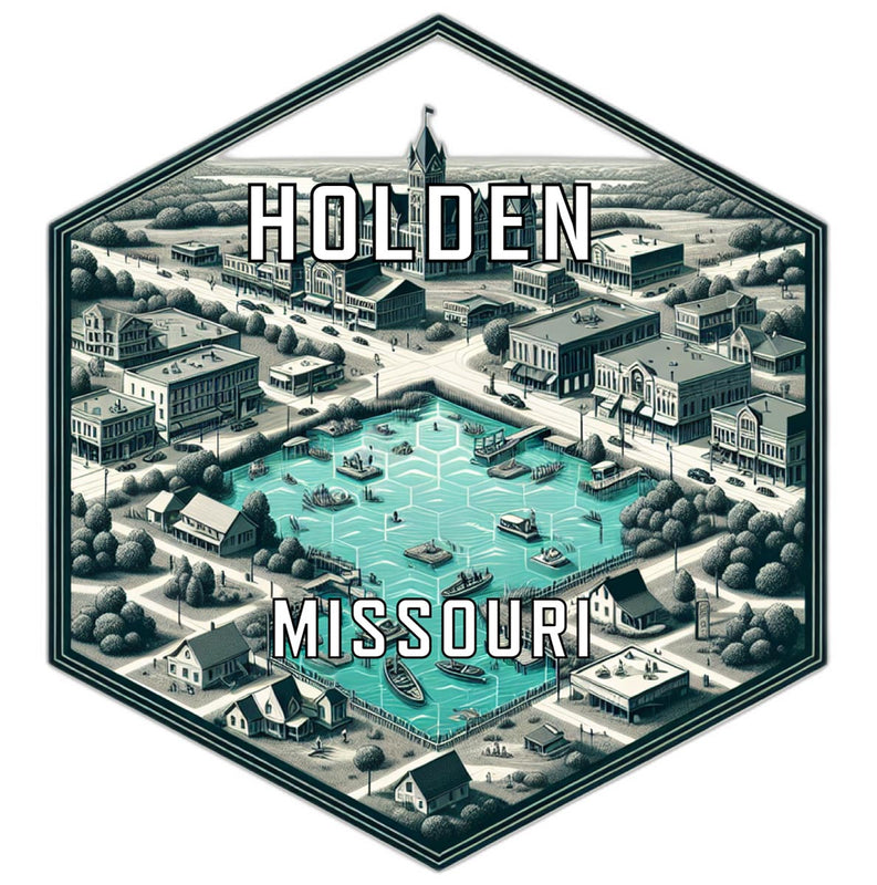 Holden Missouri Souvenir Travel Destination Die Cut Hexagon Fridge Magnet 2-Inch