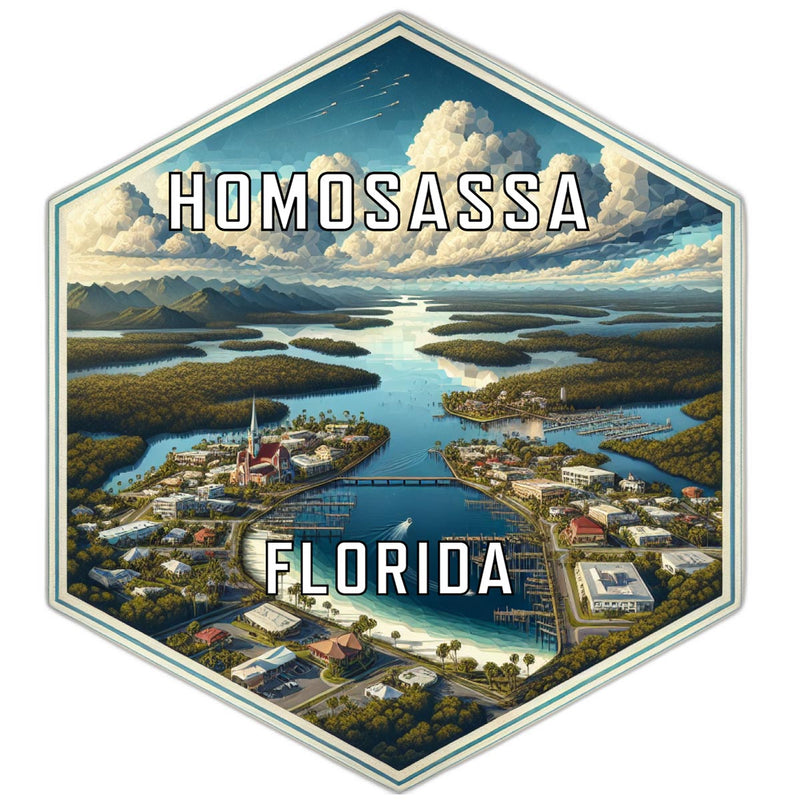 Homosassa Florida Souvenir Travel Destination Die Cut Hexagon Fridge Magnet 6-Inch