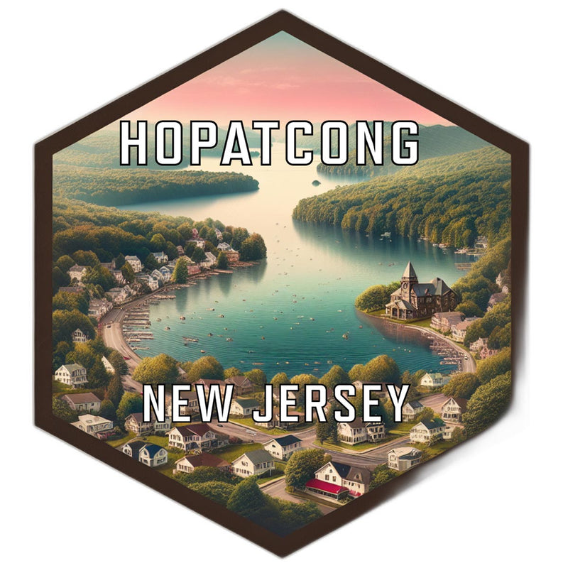Hopatcong New Jersey Souvenir Travel Destination Die Cut Hexagon Fridge Magnet 2-Inch