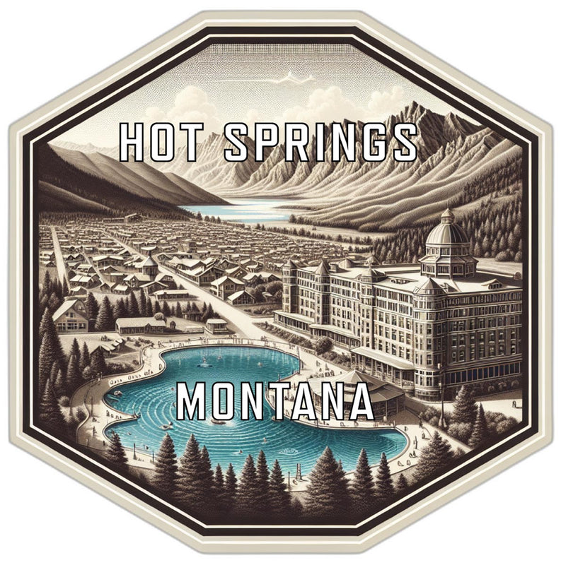 Hot Springs Montana Travel Destination Souvenir Vinyl Decal Sticker 2-Inch