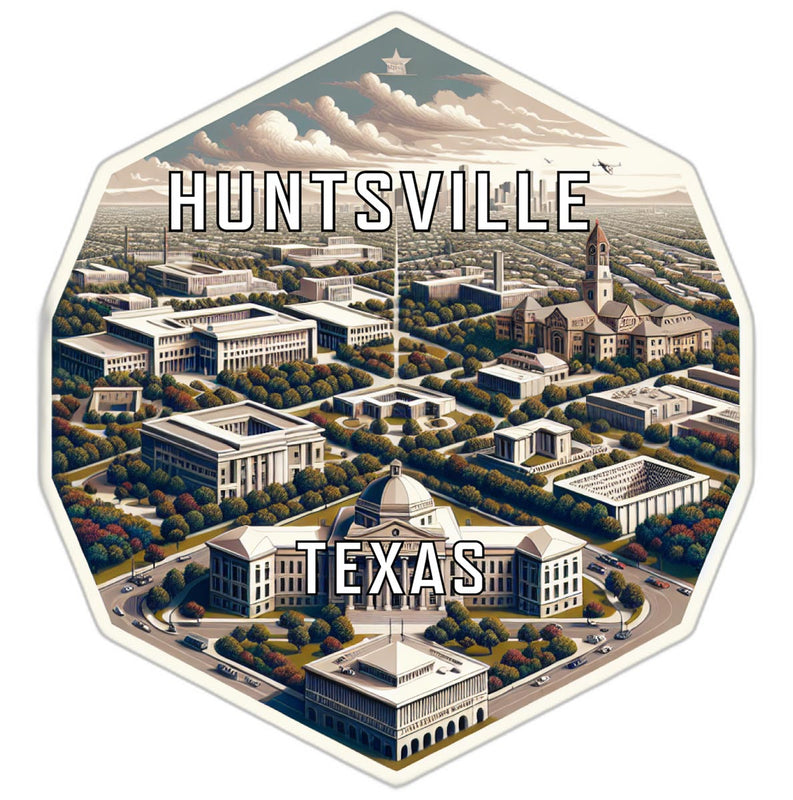 Huntsville Texas Souvenir Travel Destination Die Cut Hexagon Fridge Magnet 4-Inch