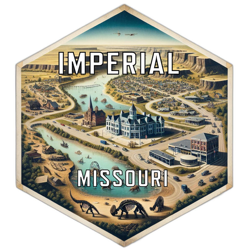 Imperial Missouri Souvenir Travel Destination Die Cut Hexagon Fridge Magnet 2-Inch