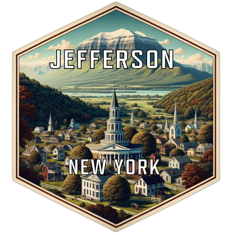 Jefferson New York Travel Destination Souvenir Vinyl Decal Sticker 2-Inch