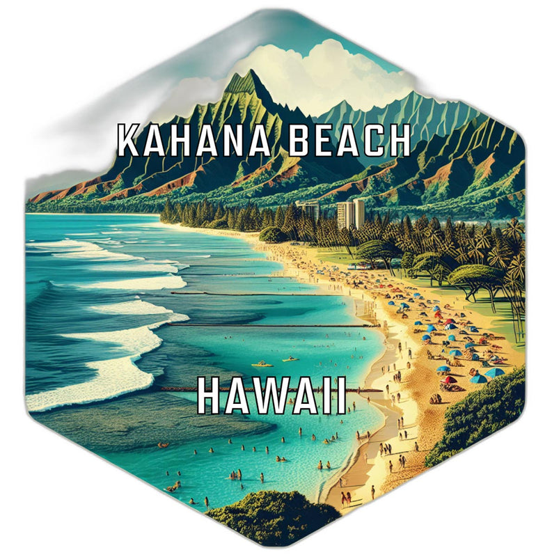 Kahana Beach Hawaii Travel Destination Souvenir Vinyl Decal Sticker 2-Inch