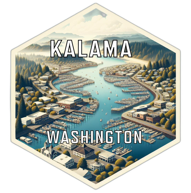 Kalama Washington Souvenir Travel Destination Die Cut Hexagon Fridge Magnet 6-Inch