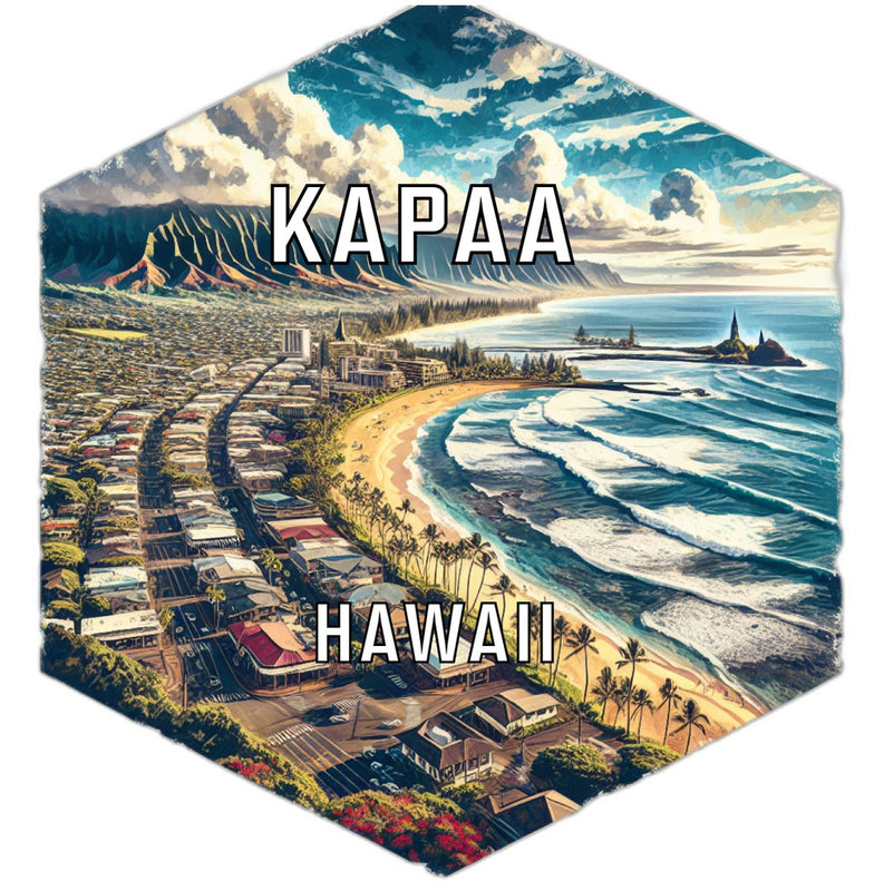 Kapaa Hawaii Souvenir Travel Destination Die Cut Hexagon Fridge Magnet 2-Inch