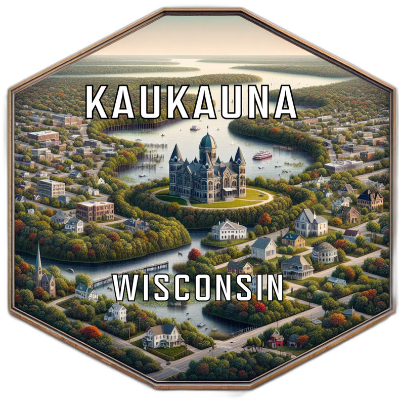 Kaukauna Wisconsin Souvenir Travel Destination Die Cut Hexagon Fridge Magnet 2-Inch