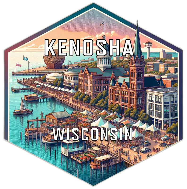 Kenosha Wisconsin Travel Destination Souvenir Vinyl Decal Sticker 4-Inch