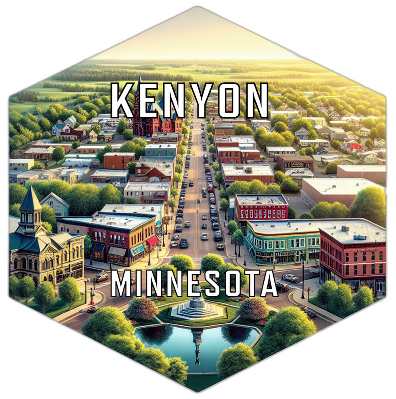 Kenyon Minnesota Souvenir Travel Destination Die Cut Hexagon Fridge Magnet 2-Inch