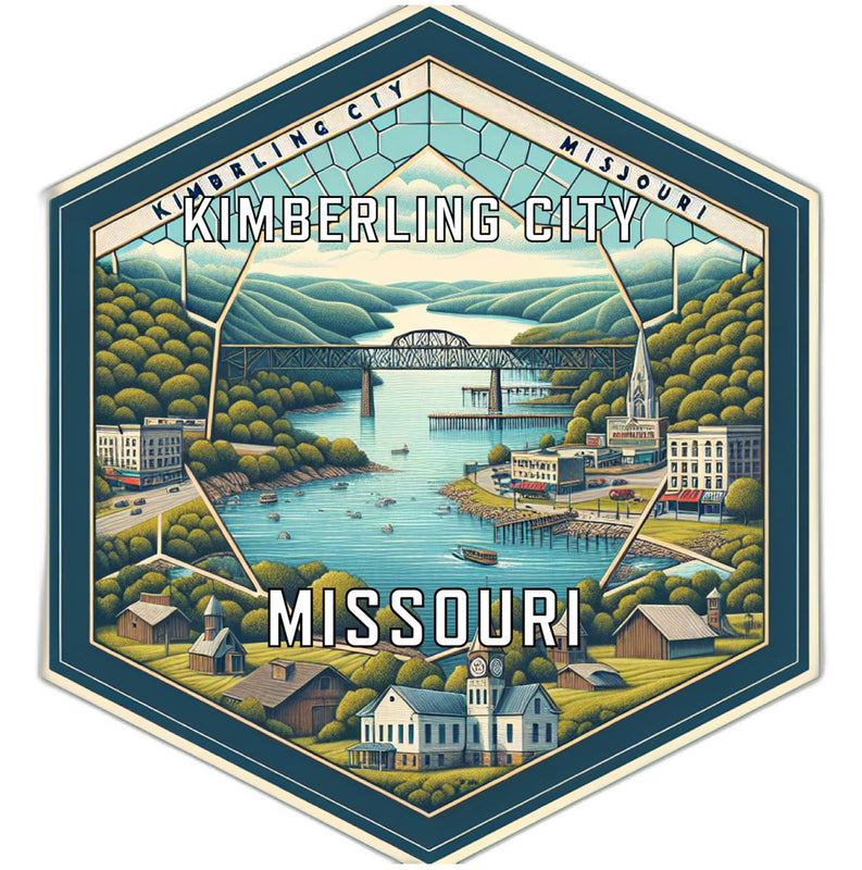 Kimberling City Missouri Souvenir Travel Destination Die Cut Hexagon Fridge Magnet 6-Inch