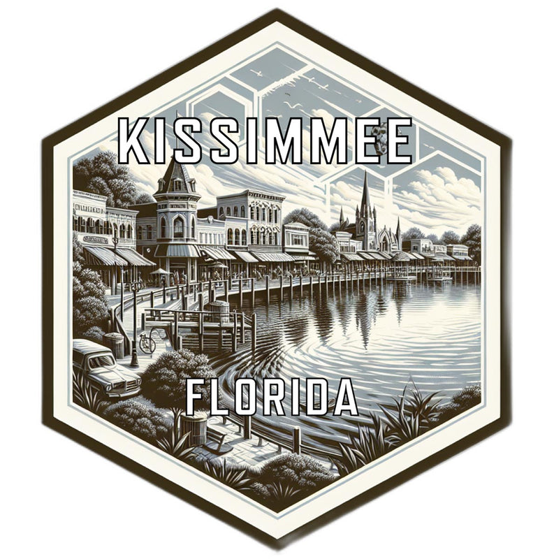 Kissimmee Florida Souvenir Travel Destination Die Cut Hexagon Fridge Magnet 4-Inch