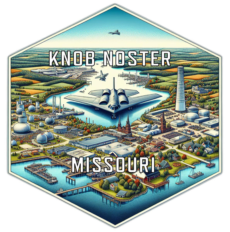Knob Noster Missouri Souvenir Travel Destination Die Cut Hexagon Fridge Magnet 2-Inch