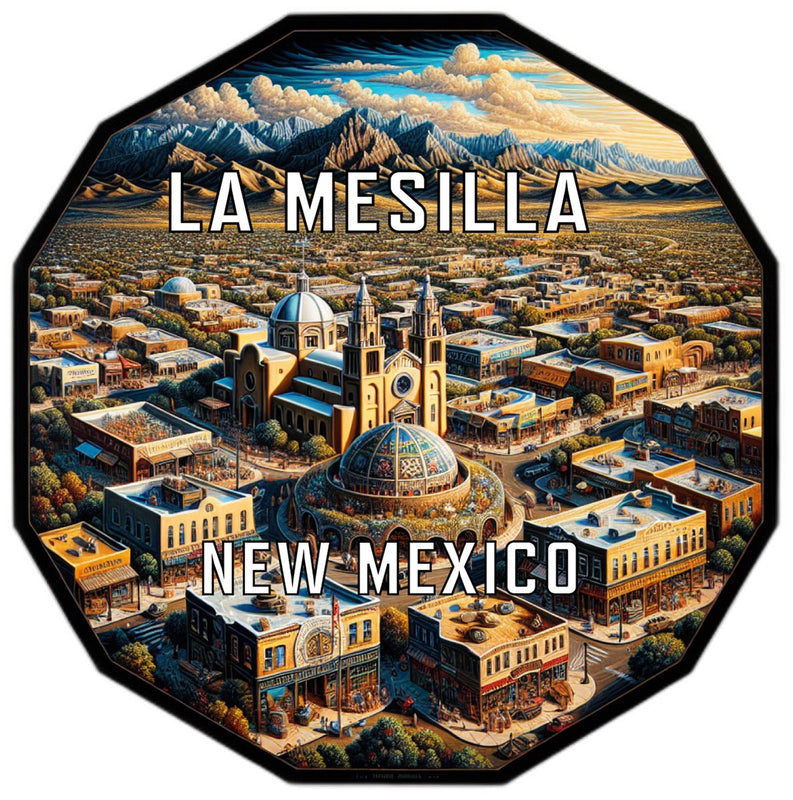 La Mesilla New Mexico Souvenir Travel Destination Die Cut Hexagon Fridge Magnet 2-Inch