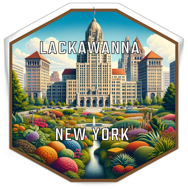 Lackawanna New York Souvenir Travel Destination Die Cut Hexagon Fridge Magnet 2-Inch