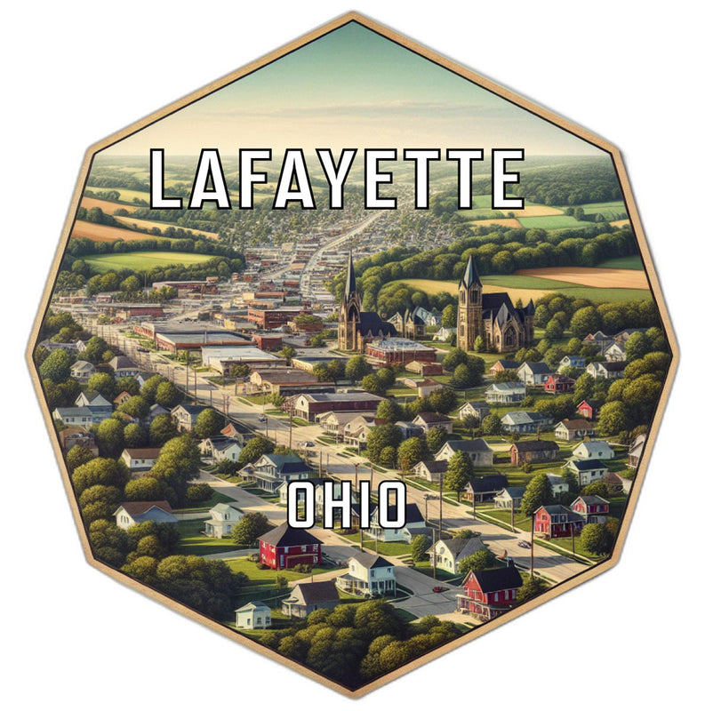 Lafayette Ohio Souvenir Travel Destination Die Cut Hexagon Fridge Magnet 6-Inch