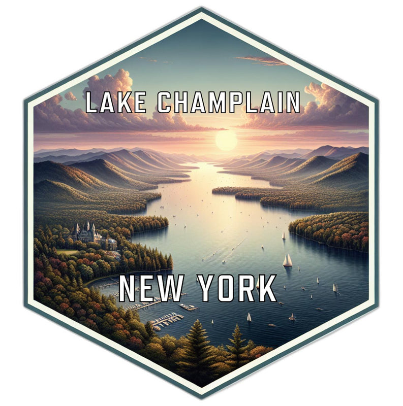 Lake Champlain New York Travel Destination Souvenir Vinyl Decal Sticker 2-Inch